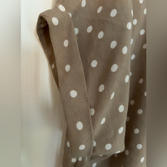 Brown Polka Dot V-Neck Tunic Shirt - Picture 5 of 5